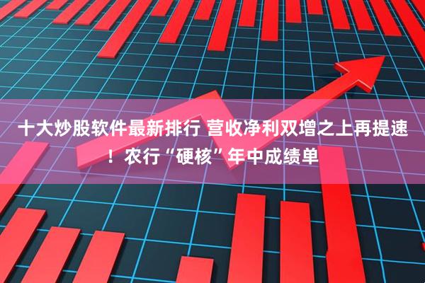 十大炒股软件最新排行 营收净利双增之上再提速!农行“硬核”年中成绩单