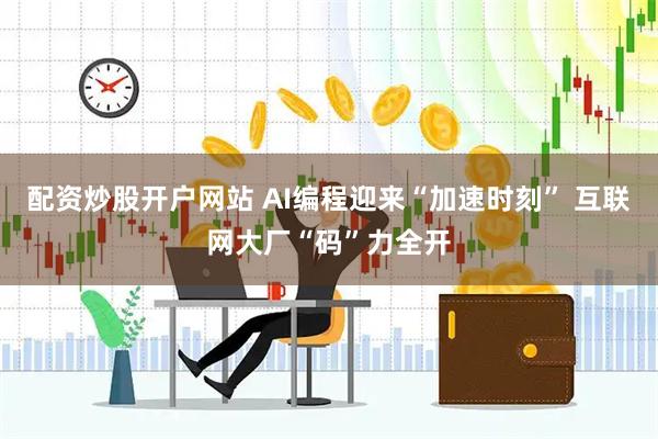配资炒股开户网站 AI编程迎来“加速时刻” 互联网大厂“码”力全开